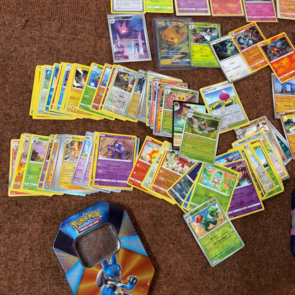 Huge assortment Pokemon Card Lot V VMAX GX Holo Rare Collection 3 Tins Arceus